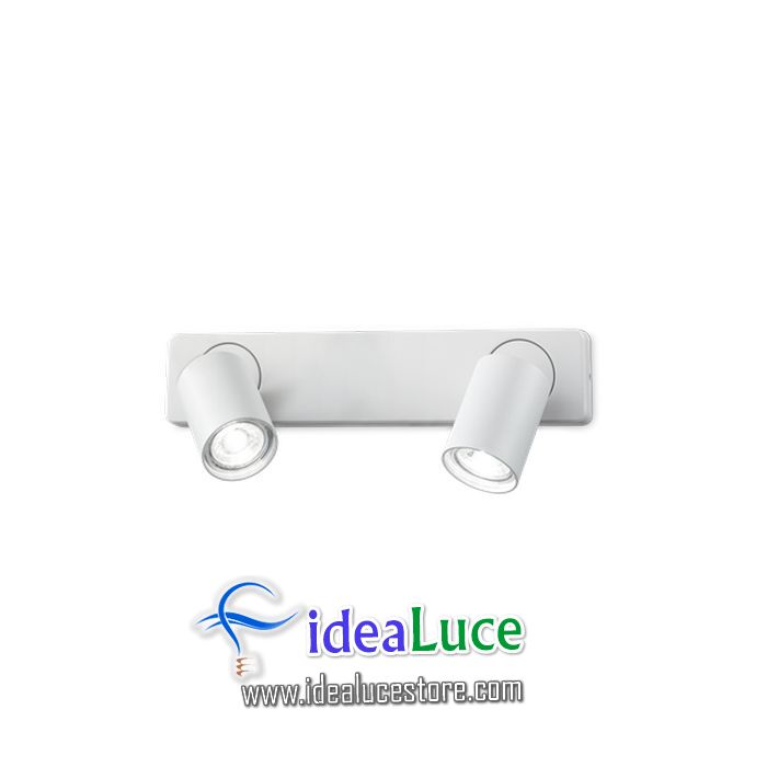 Lampada da parete Applique Ideal Lux Rudy Ap2 Bianco 229041