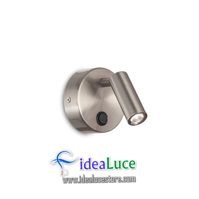Lampada da parete Applique Ideal Lux Page Ap Round Nickel 233673