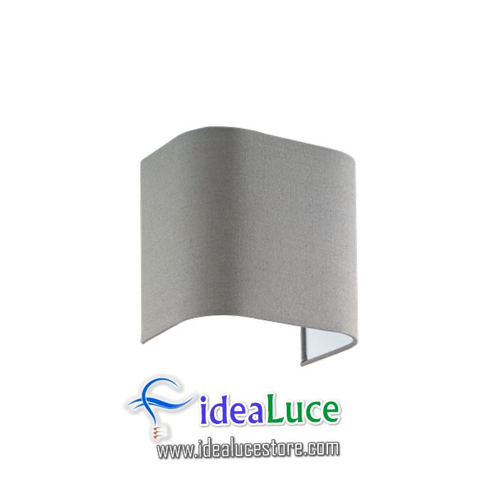 Lampada da parete Applique Ideal Lux Gea Paralume Ap2 Grigio 239613