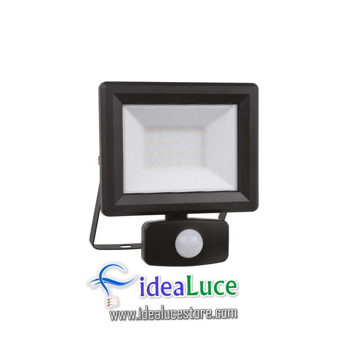 Lampada da parete Applique Ideal Lux Flood Ap Sensor 20w Bk 269092