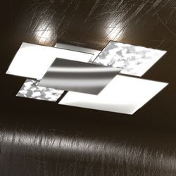 Plafoniera Top Light Shadow Foglia Argento 1088 PL 90 FA