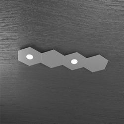 Plafoniera Top Light Hexagon Led Grigio A 1142/2L2D GA A1