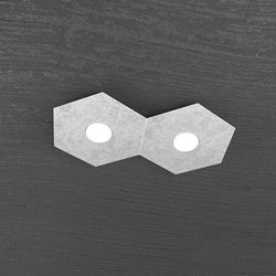 Plafoniera Top Light Hexagon Led Foglia Argento 1142/2L FA