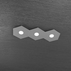 Plafoniera Top Light Hexagon Led Grigio Antico 1142/3L GA A1
