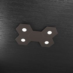 Plafoniera Top Light Hexagon Led Marrone 1142/4L1D MA