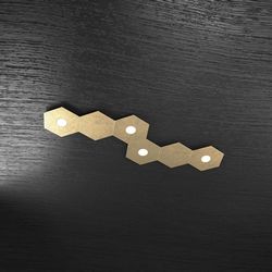 Plafoniera Top Light Hexagon Led Foglia Oro 1142/4L2D FO A3