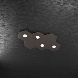 Plafoniera Top Light Hexagon Led Marrone 1142/4L2D MA A1