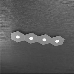 Plafoniera Top Light Hexagon Led Grigio Antico 1142/4L GA A1