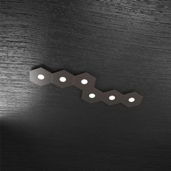 Plafoniera Top Light Hexagon Led Marrone 1142/6L MA A8