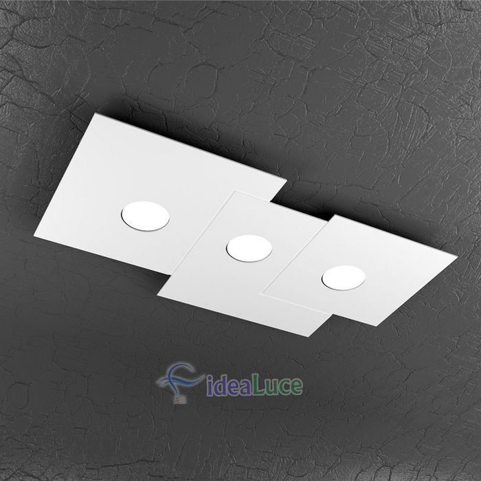 Plafoniera Top Light Plate Led Bianca 1129/PL3 R BI