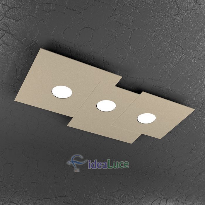 Plafoniera Top Light Plate Led Sabbia 1129/PL3 R SA Plafoniera Top Light Plate Led Sabbia 1129/PL3 R SA