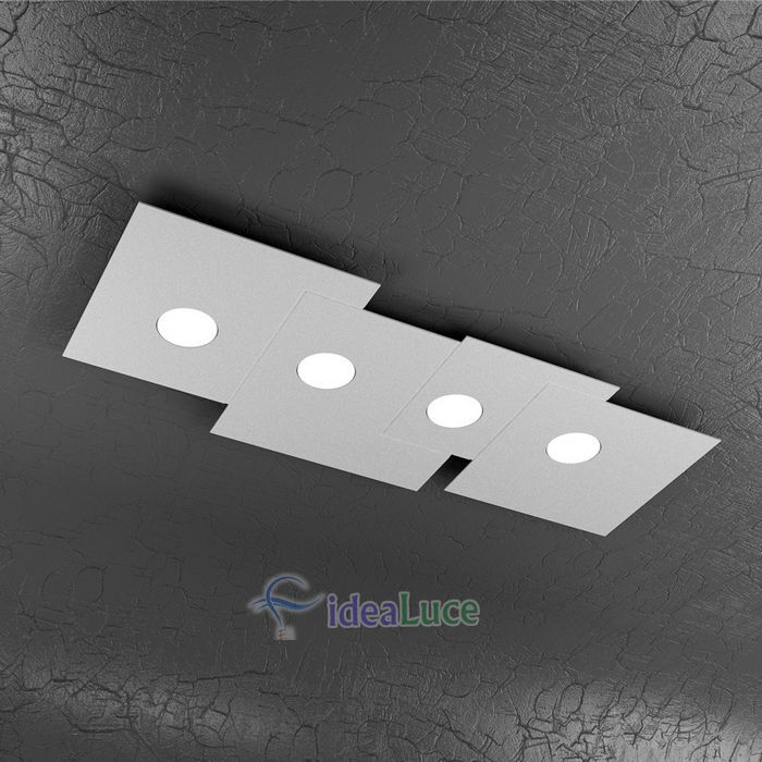Plafoniera Top Light Plate Led Grigia 1129/PL4 R GR Plafoniera Top Light Plate Led Grigia 1129/PL4 R GR