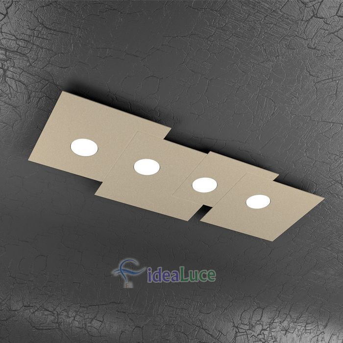 Plafoniera Top Light Plate Led Sabbia 1129/PL4 R SA Plafoniera Top Light Plate Led Sabbia 1129/PL4 R SA