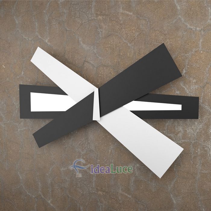 Plafoniera Top Light Ribbon Led Bianco-Nero 1139/A85 BN