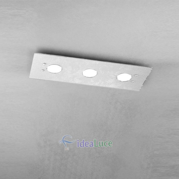 Plafoniera Top Light Path Led Foglia Argento 1141/PL3 FA