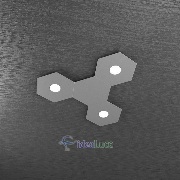 Plafoniera Top Light Hexagon Led Grigio Antico 1142/3L1D GA Plafoniera Top Light Hexagon Led Grigio Antico 1142/3L1D GA
