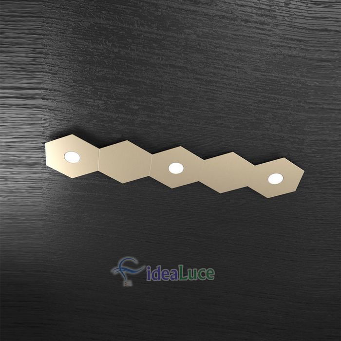 Plafoniera Top Light Hexagon Led Sabbia 1142/3L2D SA A1 Plafoniera Top Light Hexagon Led Sabbia 1142/3L2D SA A1