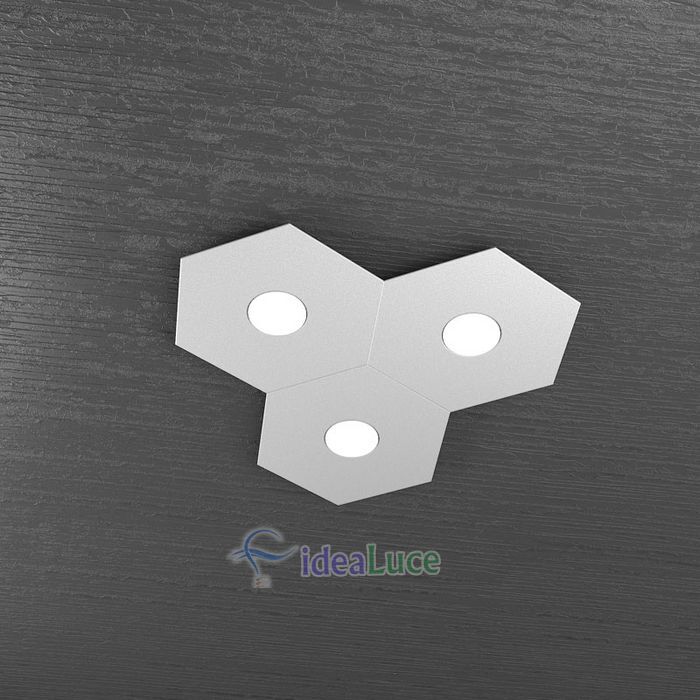 Plafoniera Top Light Hexagon Led Grigio 1142/3L GR A3 Plafoniera Top Light Hexagon Led Grigio 1142/3L GR A3