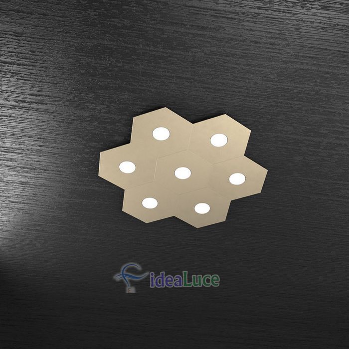 Plafoniera Top Light Hexagon Led Sabbia 1142/7L SA Plafoniera Top Light Hexagon Led Sabbia 1142/7L SA